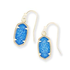 Kendra Scott Gold Lee Earrings in Cobalt Drusy